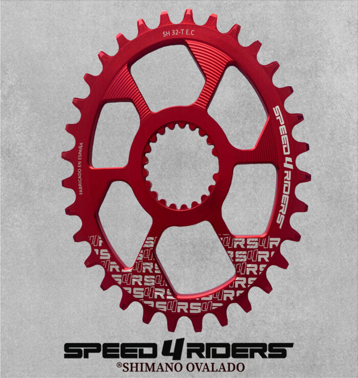 Speed4riders Shimano ovalado 32 rojo fondo gris scaled