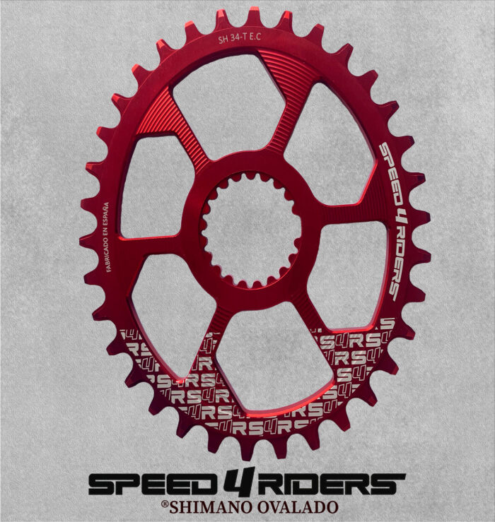 Speed4riders Shimano ovalado 34 rojo fondo gris scaled
